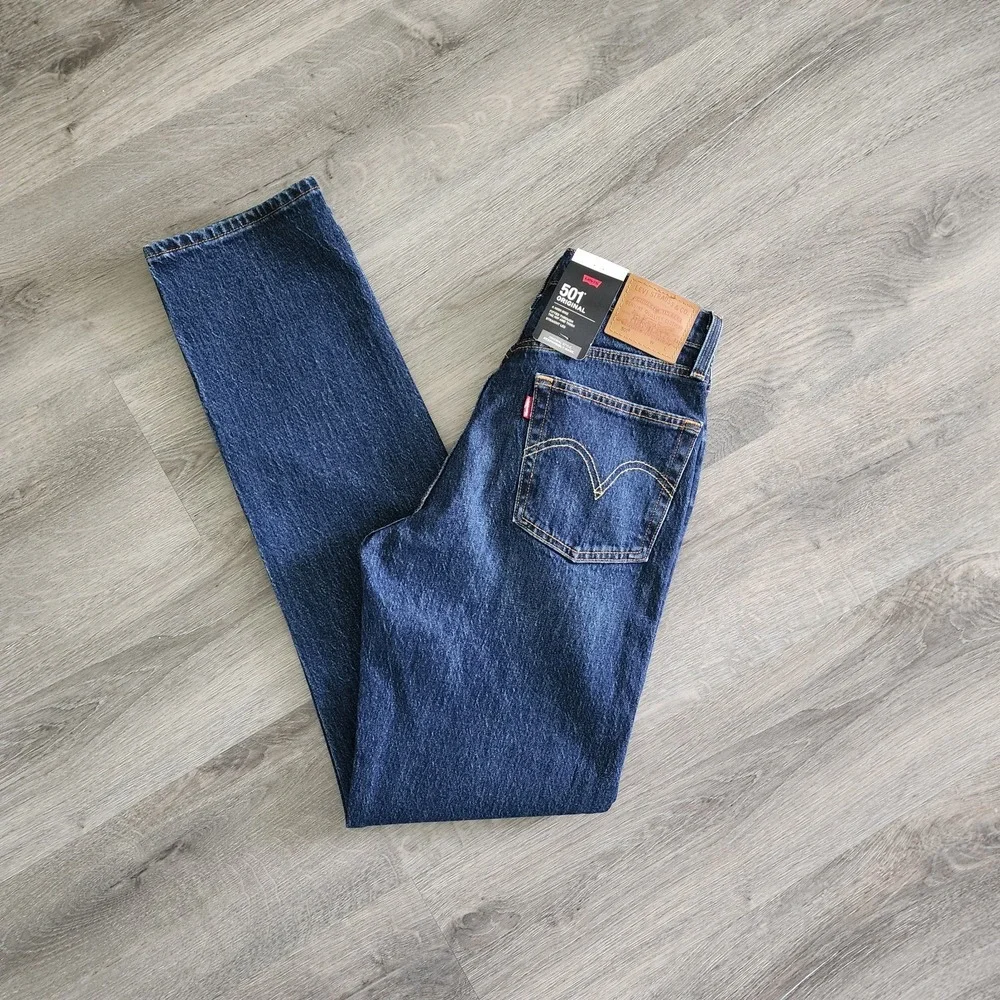 Levi's Premium 501 Original High Rise Straight Leg Jeans Dark Wash W25 L32